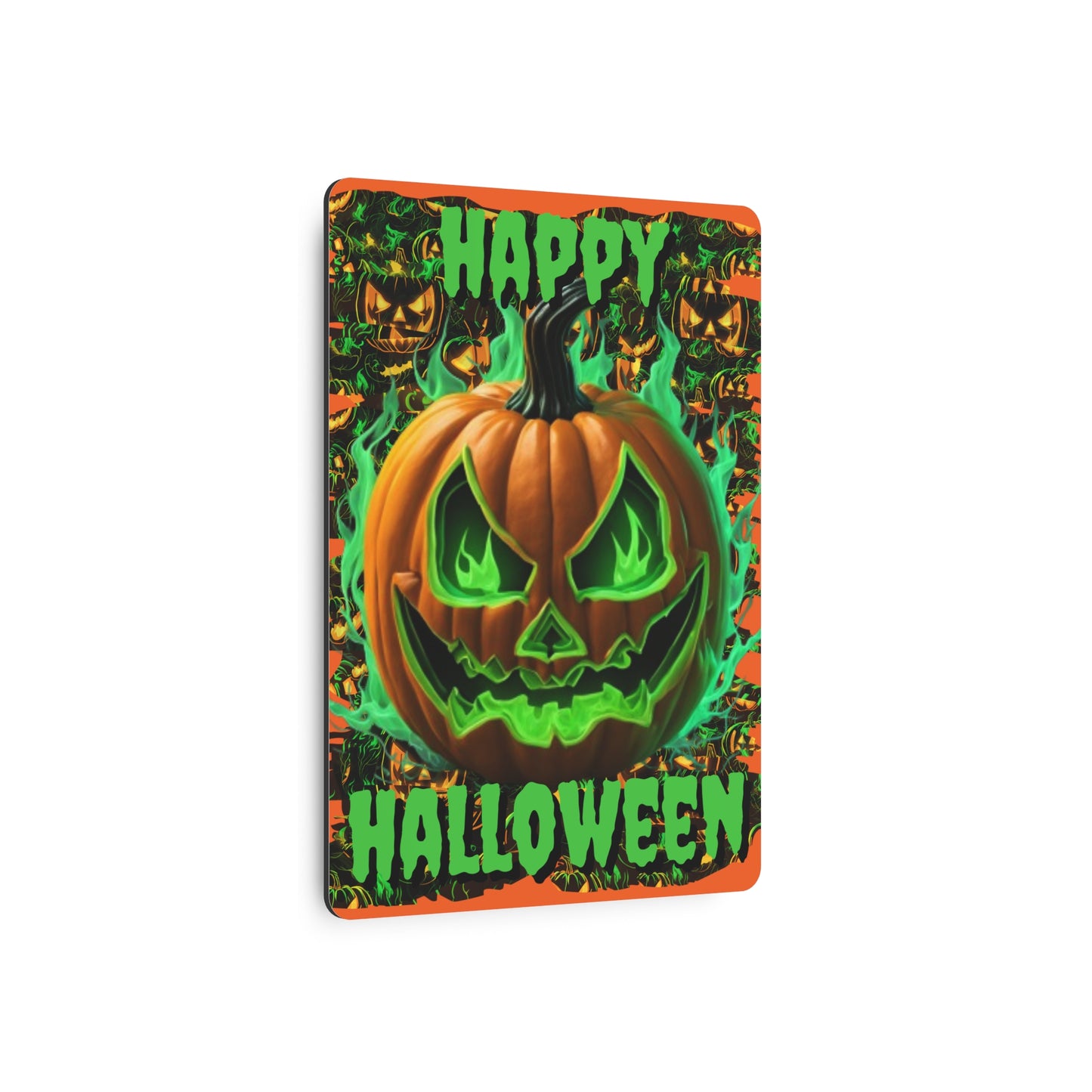 Happy Halloween Green Jack Metal Art Sign by CreepyCrafts.boo
