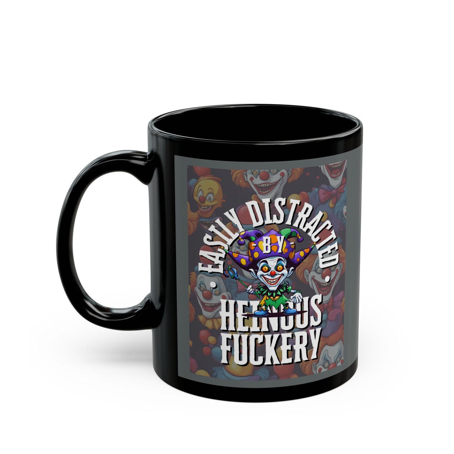 Easily Distracted by Heinous Fuckery Little Jinx Grey Mug by cypherpunkgear.com