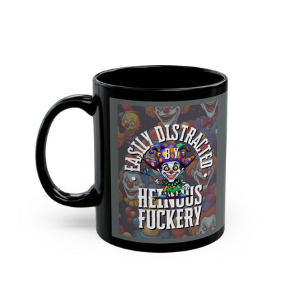 Easily Distracted by Heinous Fuckery Little Jinx Grey Mug by cypherpunkgear.com