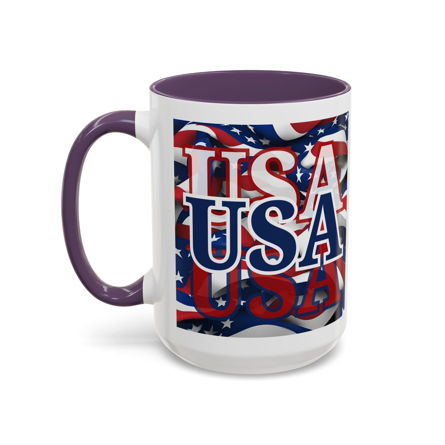 USA Blue font Center Patriot Accent Mug by cypherpunkgear.com