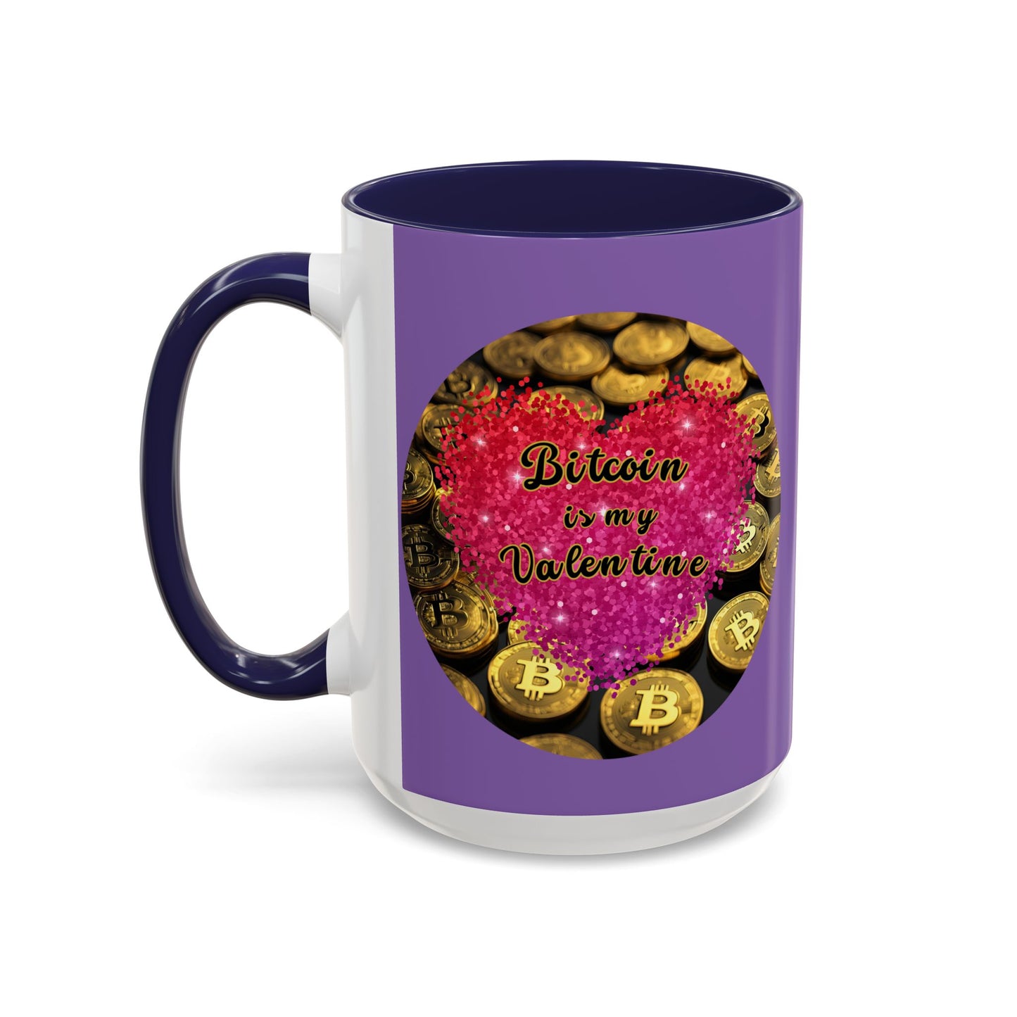 Bitcoin is My Valentine Light Purple Accent Mug by cypherpunkgear.com