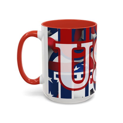¡EE.UU! ¡EE.UU! ¡EE.UU! ¡Patriota por cypherpunkgear! Taza de café decorativa (11, 15 oz)