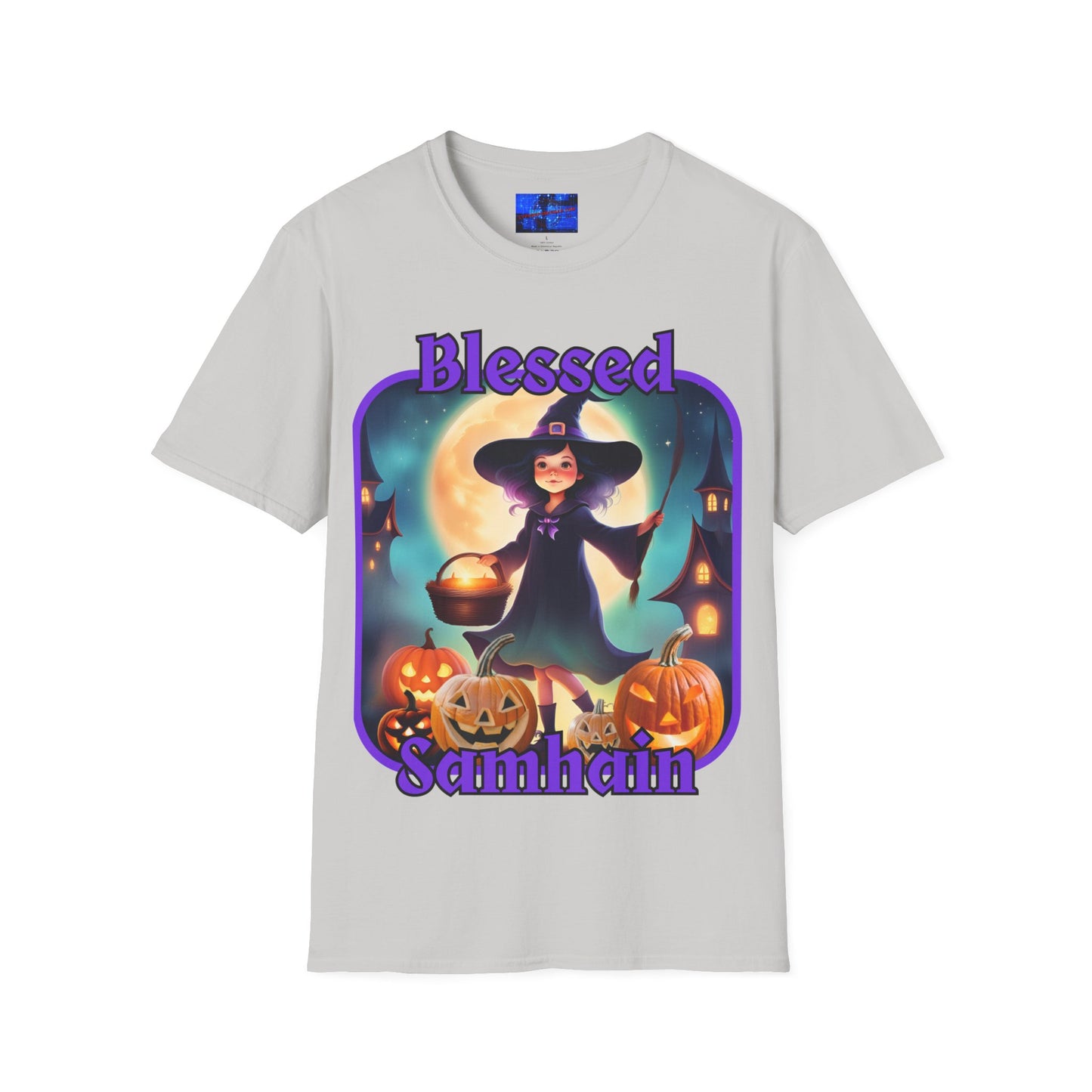 Blessed Samhain Little Witch PRfont LTcolors Unisex T-Shirt by cypherpunkgear