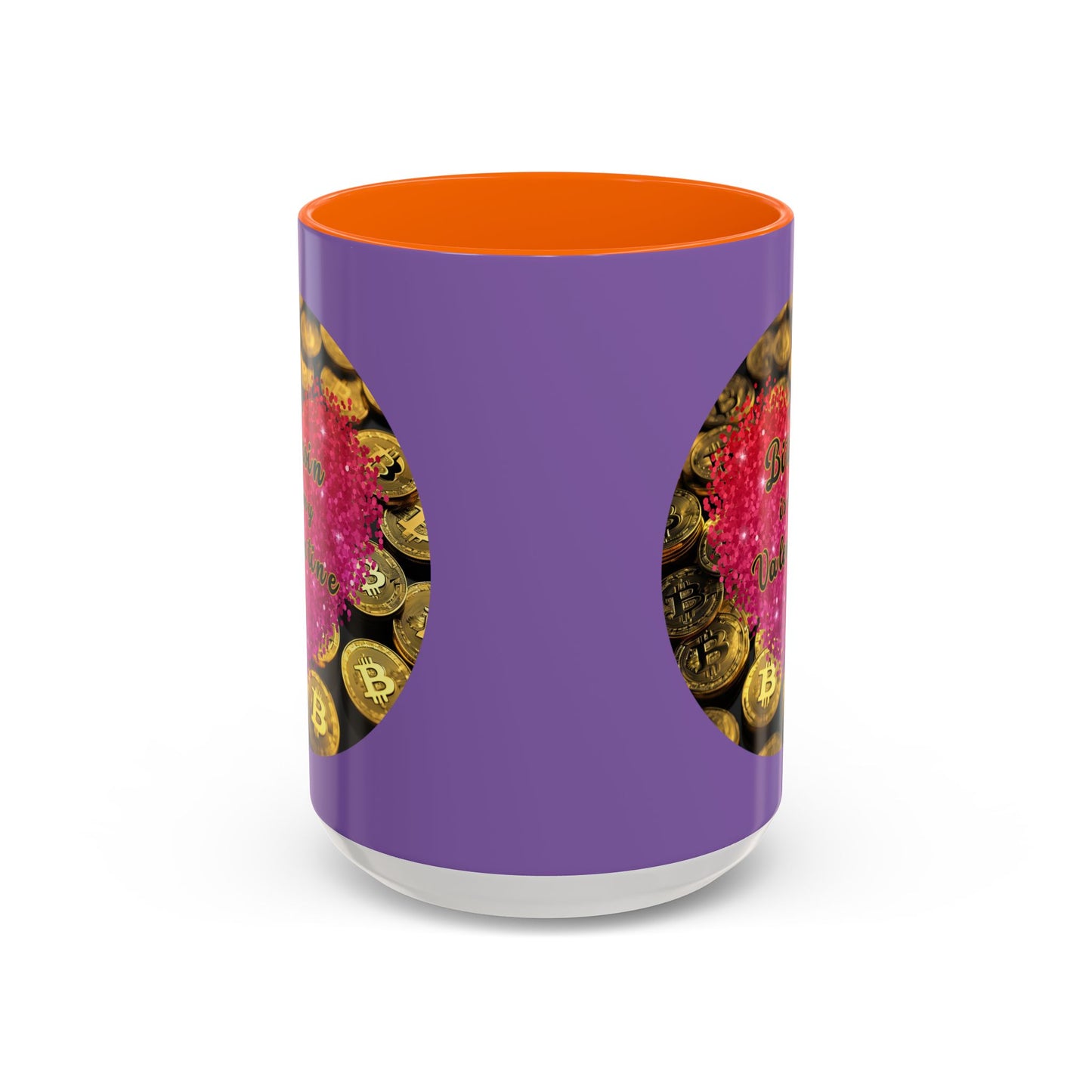 Bitcoin is My Valentine Light Purple Accent Mug by cypherpunkgear.com