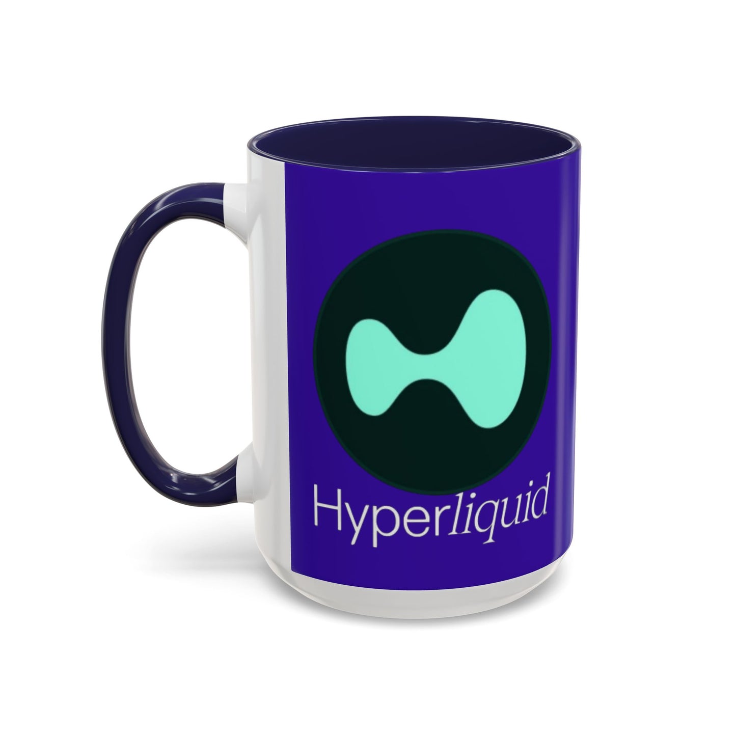 Hyperliquid White font Dark Purple Accent Mug by cypherpunkgear.com
