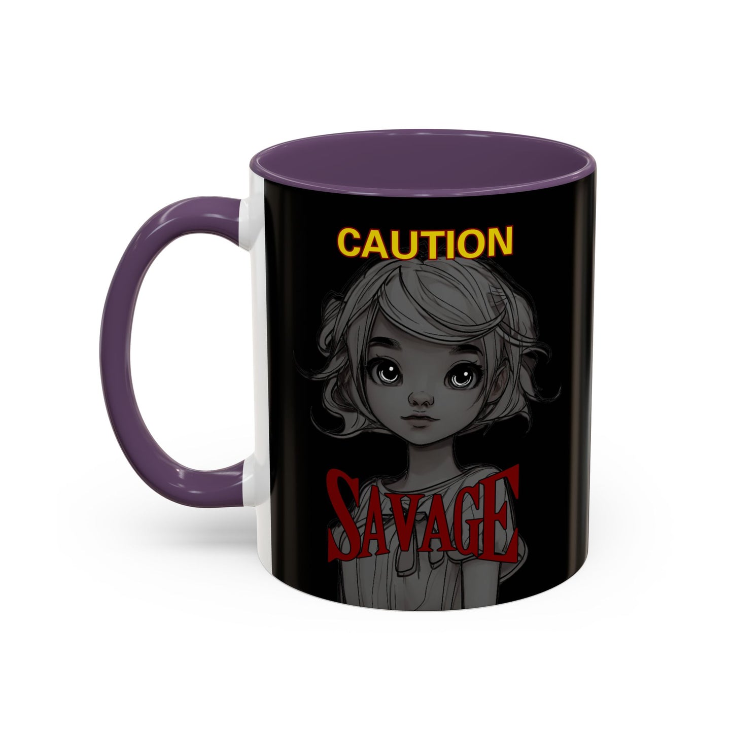 Caution, Savage Black Accent Mug by cypherpunkgear.com