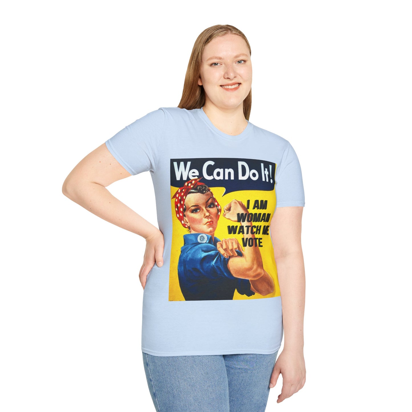 I Am Woman Watch Me Vote Rosie LTcolors Unisex T-Shirt by cypherpunkgear.com