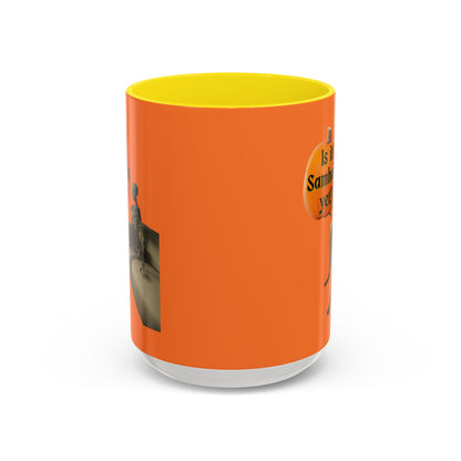 Is it Samhain yet? Skeleton's Pumpkin Orange Accent Mug by CreepyCrafts.boo