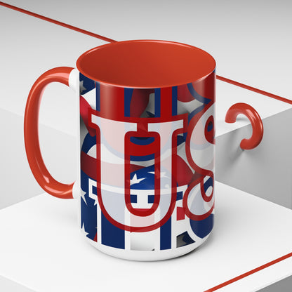 USA! USA! USA WHfont Patriot Accent Mug by cypherpunkgear