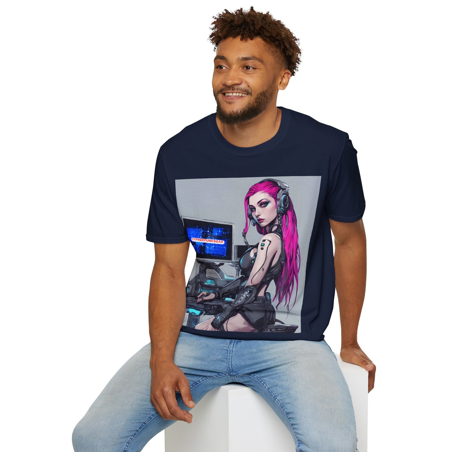 Netrunner Cyberpunk Dark colors Unisex T-Shirt by cypherpunkgear.com