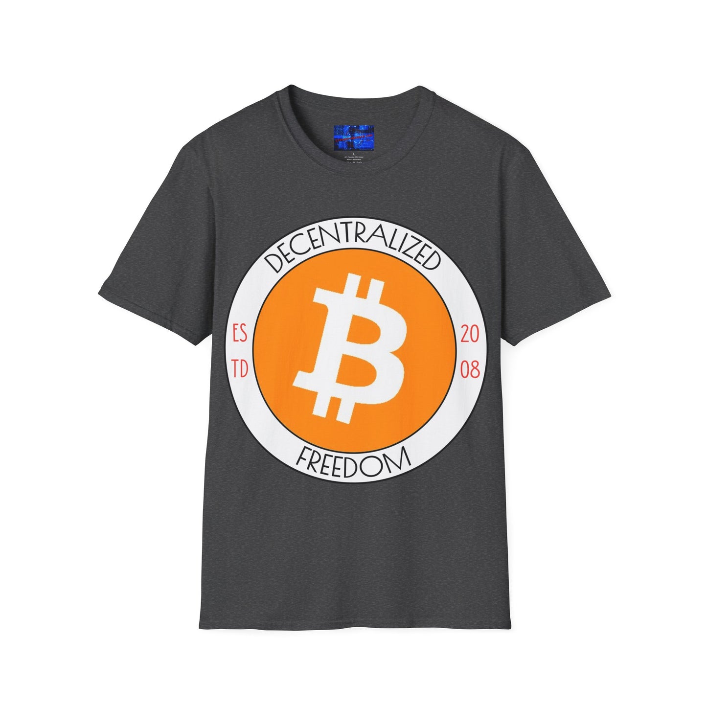 Bitcoin Decentralized Freedom Dark colors Unisex T-Shirt by cypherpunkgear.com