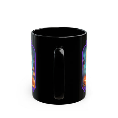 Blessed Samhain Little Witch PRfont Black Mug by cypherpunkgear