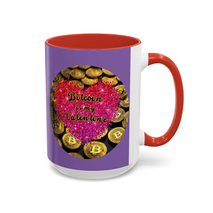 Bitcoin is My Valentine Light Purple Accent Mug by cypherpunkgear.com