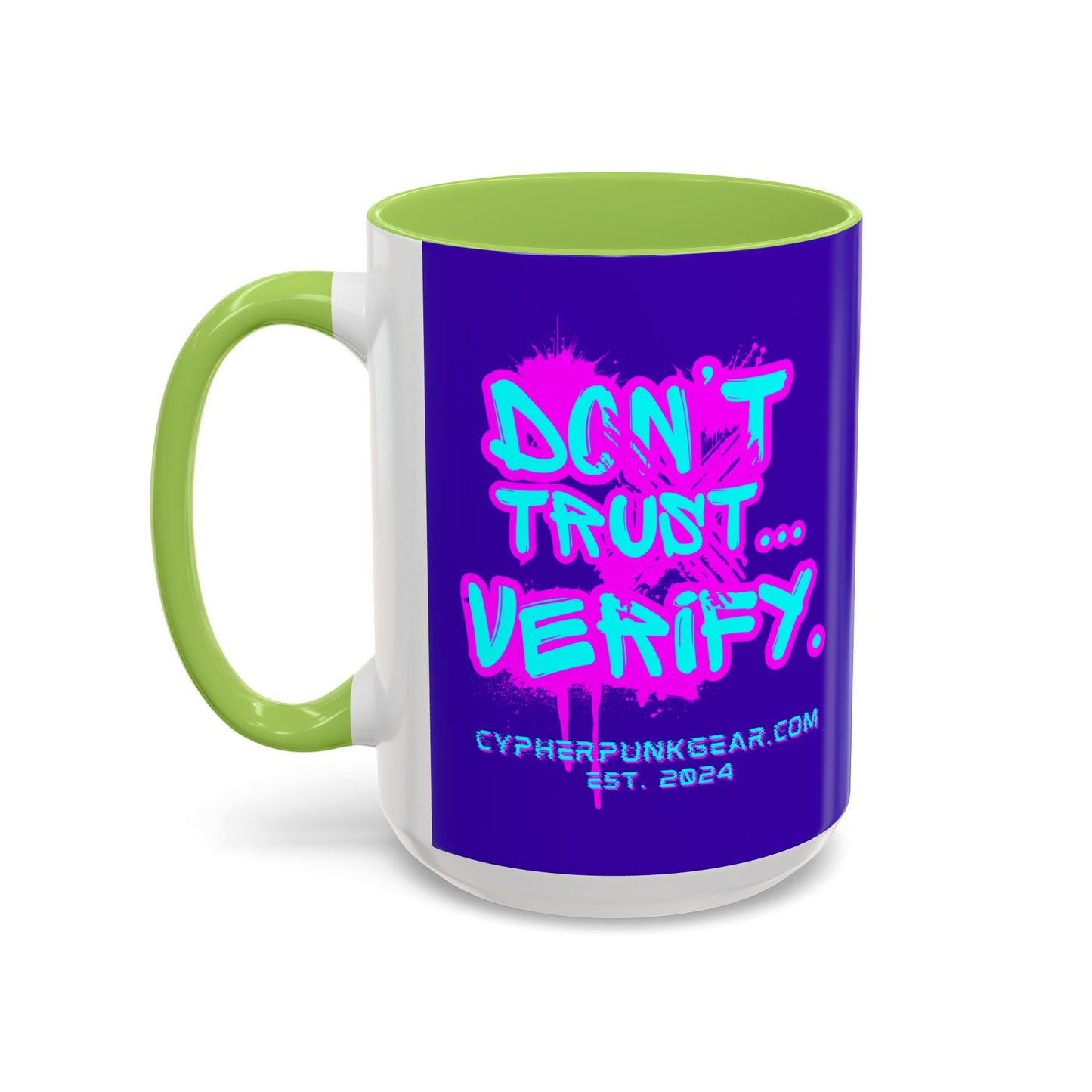 Don't Trust...Verify. Dark Purple Accent Mug by cypherpunkgear.com