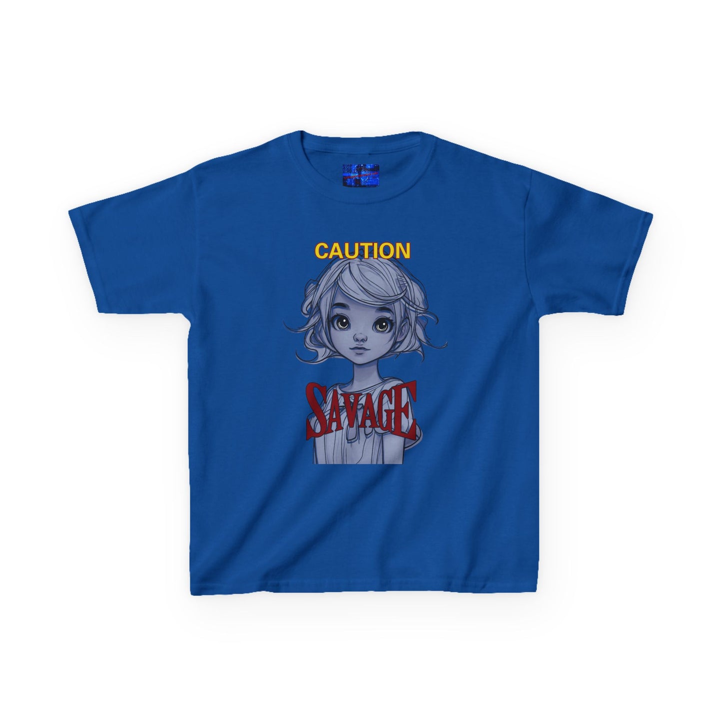 Caution: Small but Savage Kids Heavy Cotton Tee by cypherpunkgear.com