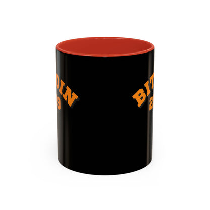 Bitcoin 2009 Black Accent Mug by cypherpunkgear.com