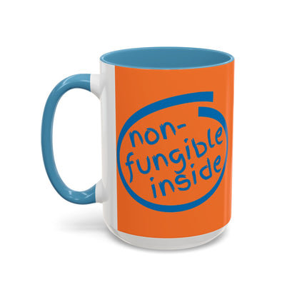 Non-Fungible Inside Orange Accent Mug by cypherpunkgear.com