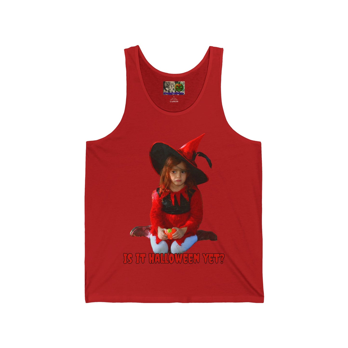 Is it Halloween yet? Unisex Jersey Tank Top by CreepyCrafts.boo