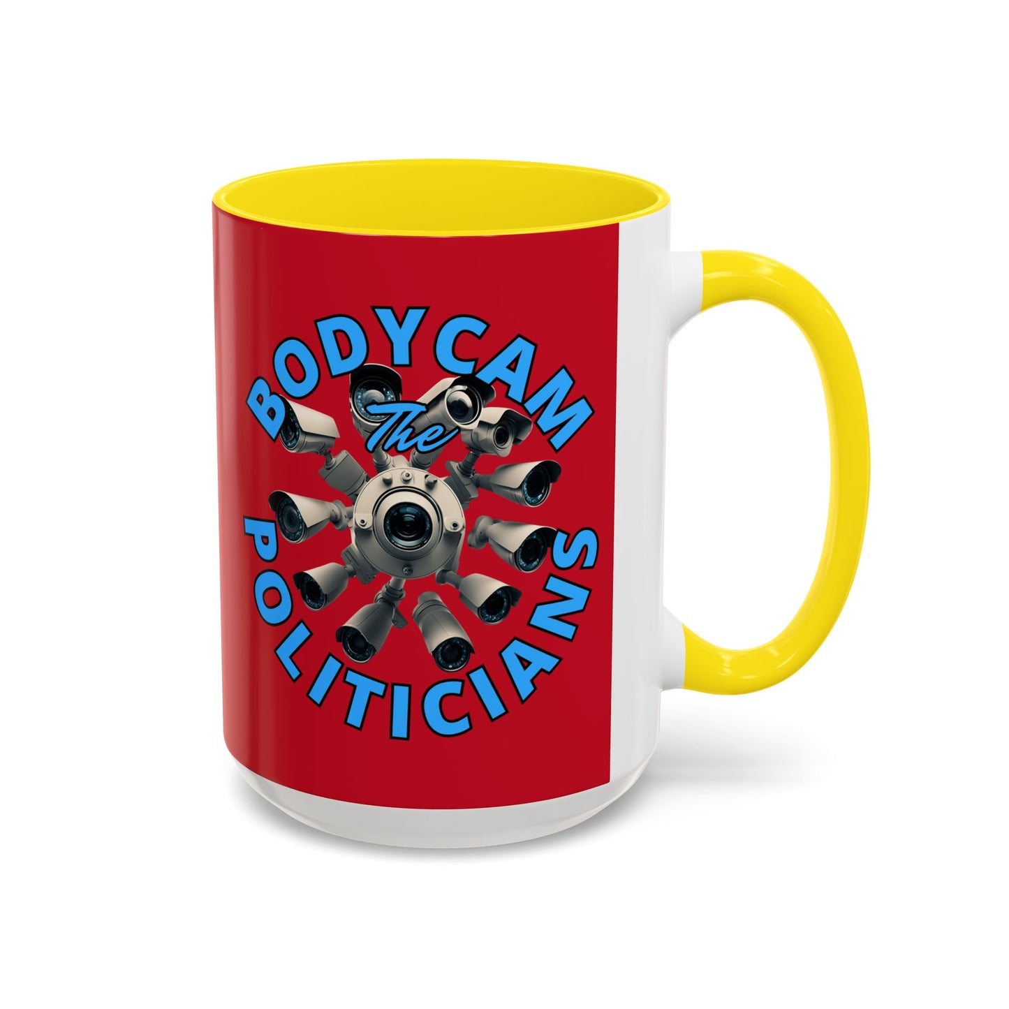 Bodycam the Politicians Cameras Red Accent Mug by cypherpunkgear.com