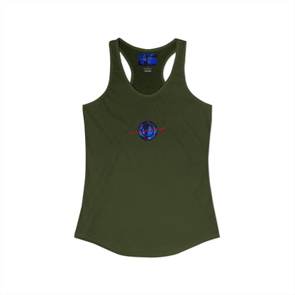 2-sided, cypherpunkgear.com Logo & Cityscape Women's Racerback Tank Top by cypherpunkgear.com