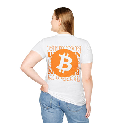 2-sided Bitcoin (BTC) Decentralized Freedom LTcolors Unisex T-Shirt by cypherpunkgear