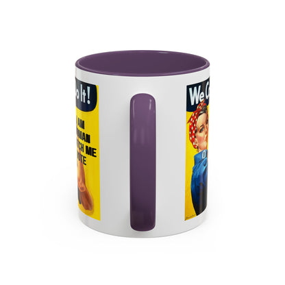 I Am Woman Watch Me Vote Rosie White Accent Mug by cypherpunkgear.com