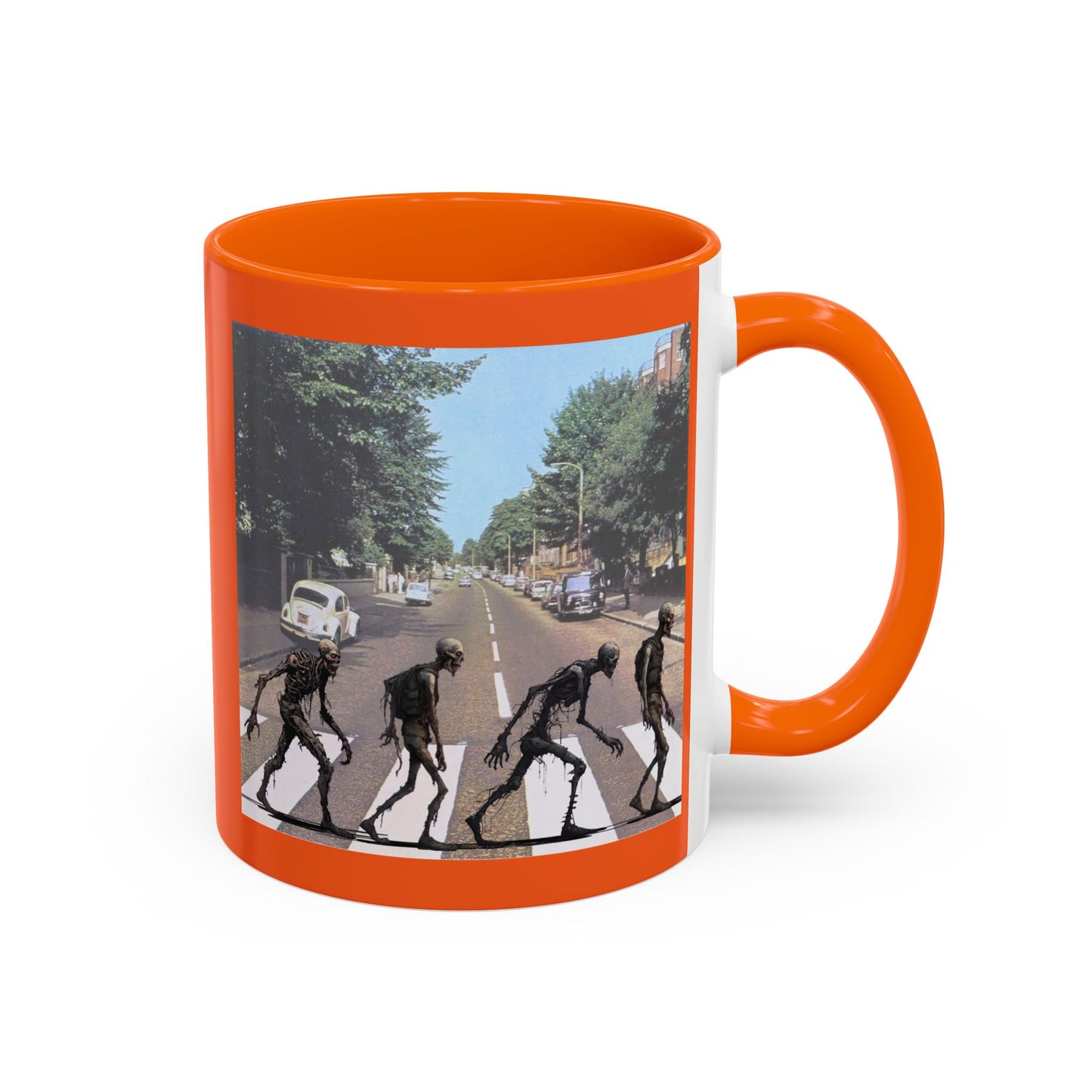 2-sided, Scabby Road Orange Accent Mug by CreepyCrafts.boo
