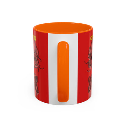 Caution, Savage Red Accent Mug by cypherpunkgear.com