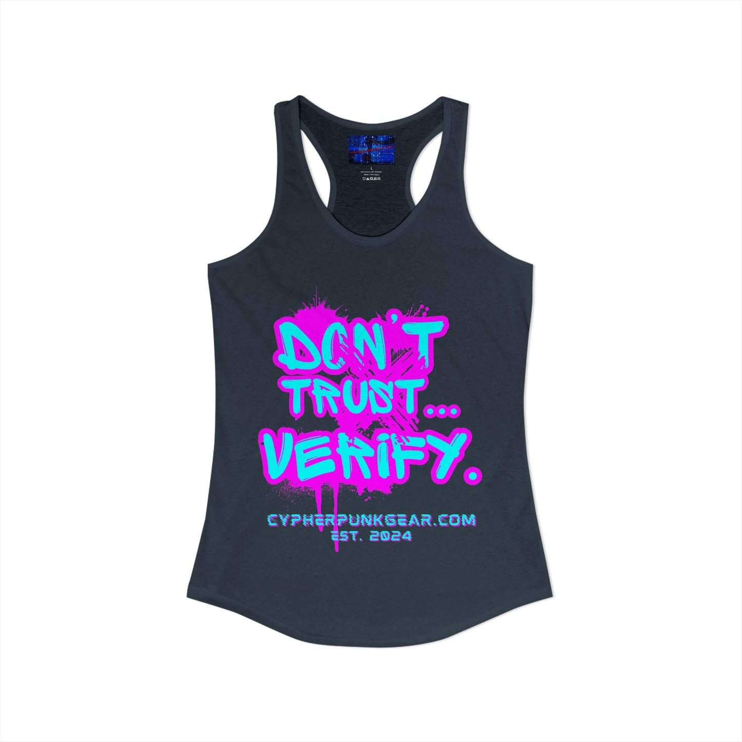 Don't Trust...Verify. Women's Racerback Tank Top by cypherpunkgear.com