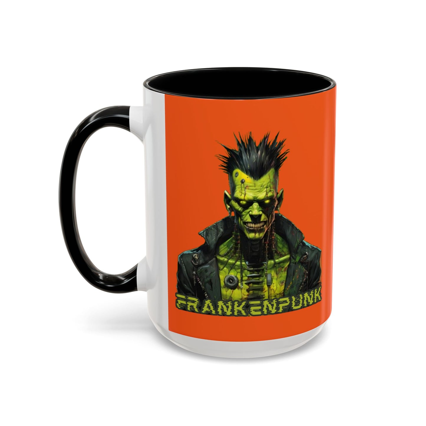 Frankenpunk Orange Accent Mug by CreepyCrafts.boo