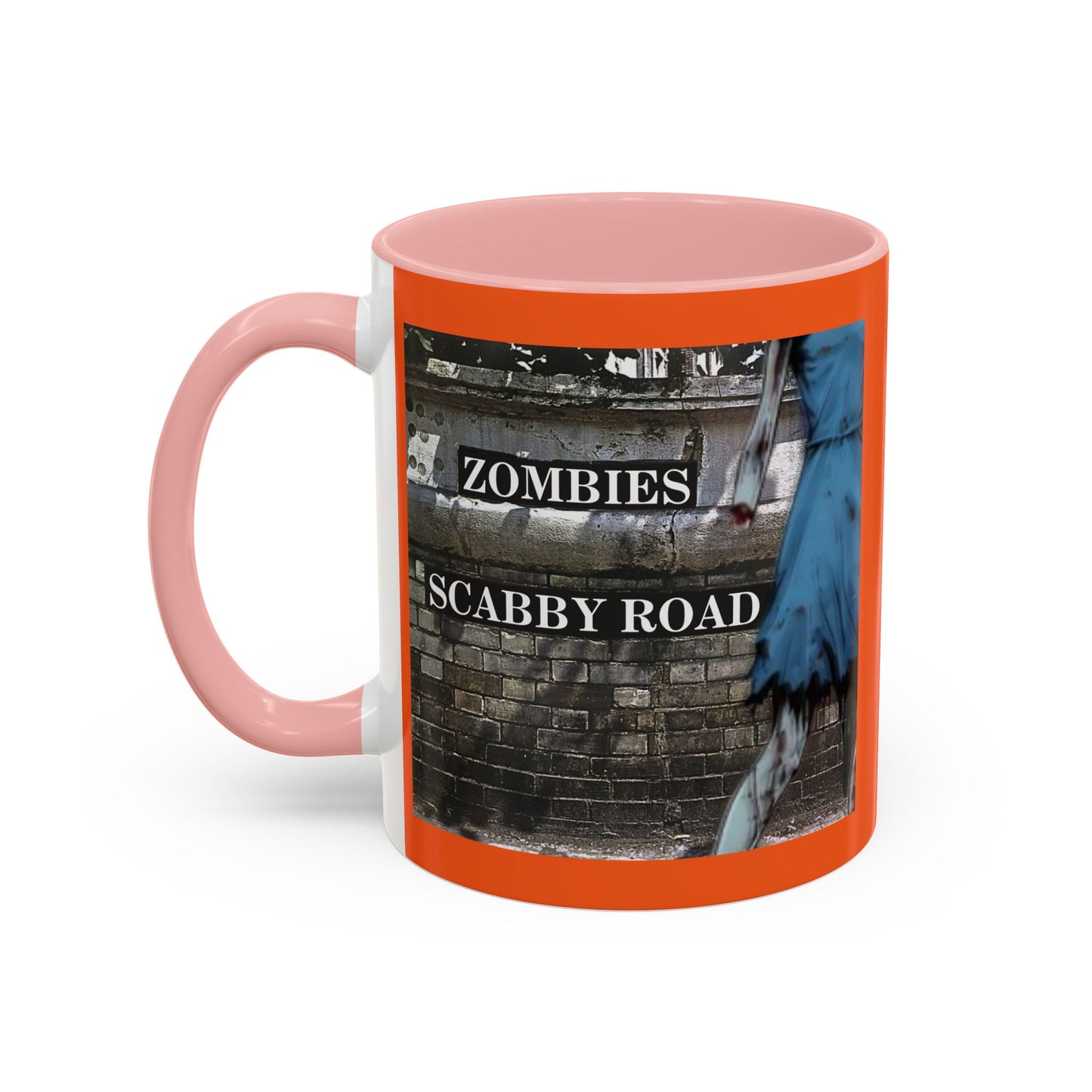 2-sided, Scabby Road Orange Accent Mug by CreepyCrafts.boo