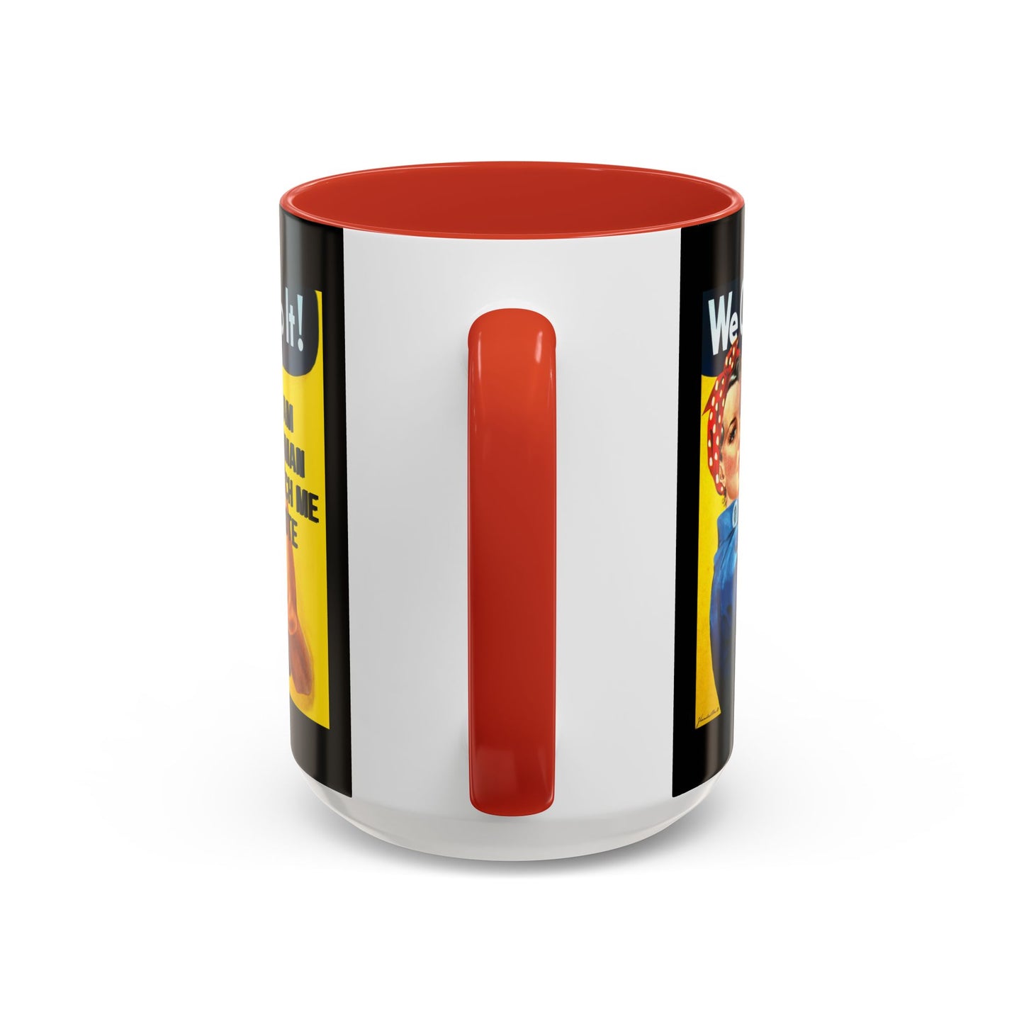 I Am Woman Watch Me Vote Rosie Black Accent Mug by cypherpunkgear.com