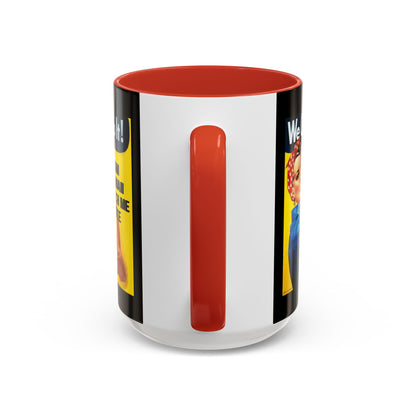 I Am Woman Watch Me Vote Rosie Black Accent Mug by cypherpunkgear.com