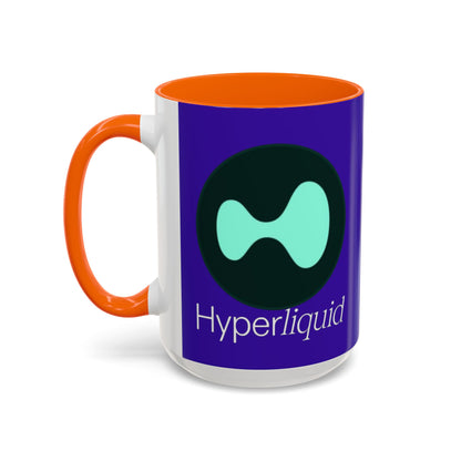 Hyperliquid White font Dark Purple Accent Mug by cypherpunkgear.com