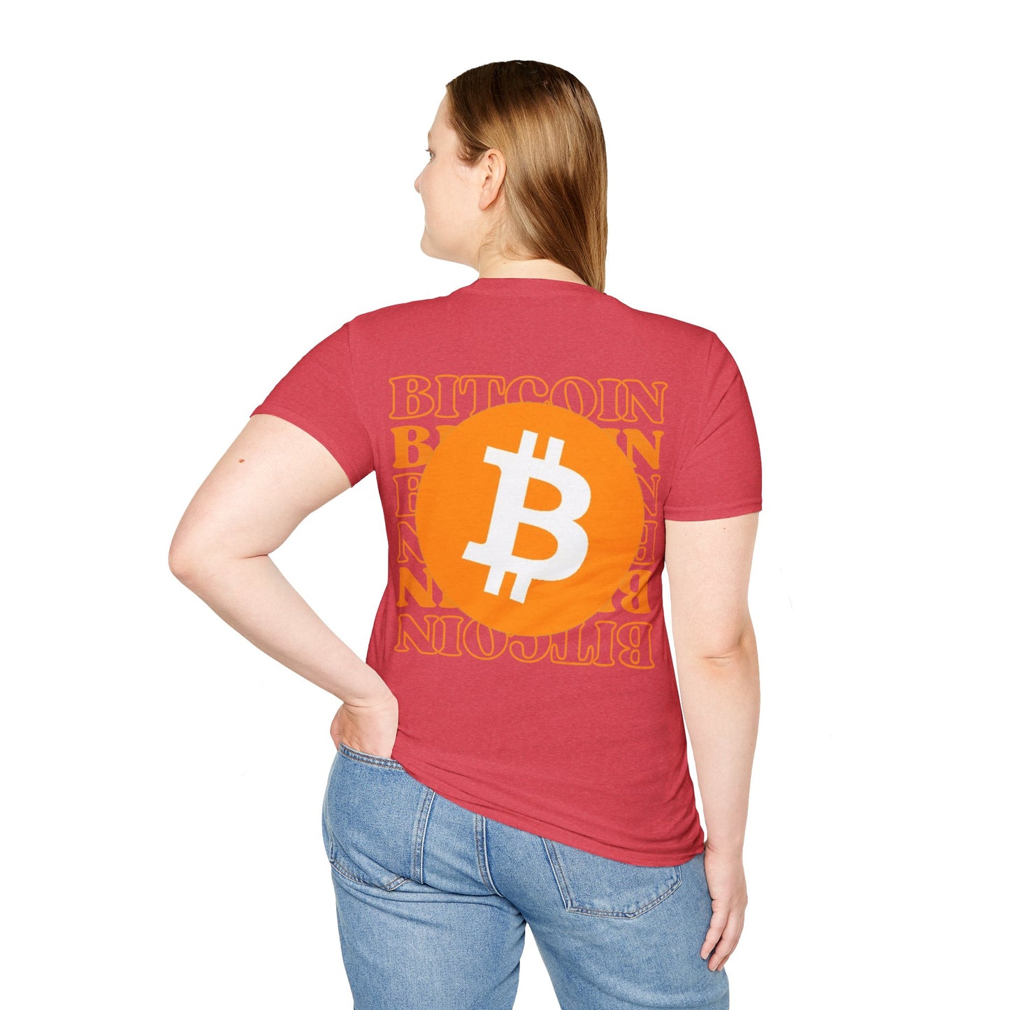 2-sided Bitcoin (BTC) Decentralized Freedom LTcolors Unisex T-Shirt by cypherpunkgear