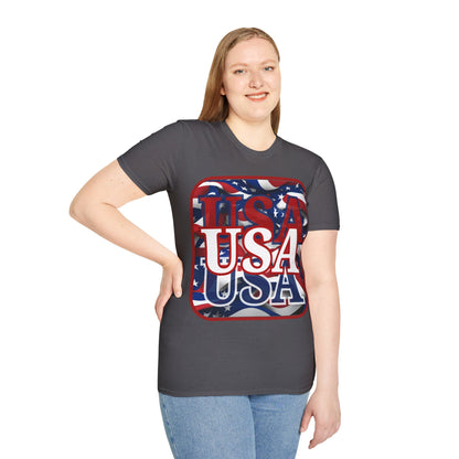 Red WHITE and Blue USA Patriot Dark colors Unisex T-Shirt by cypherpunkgear.com