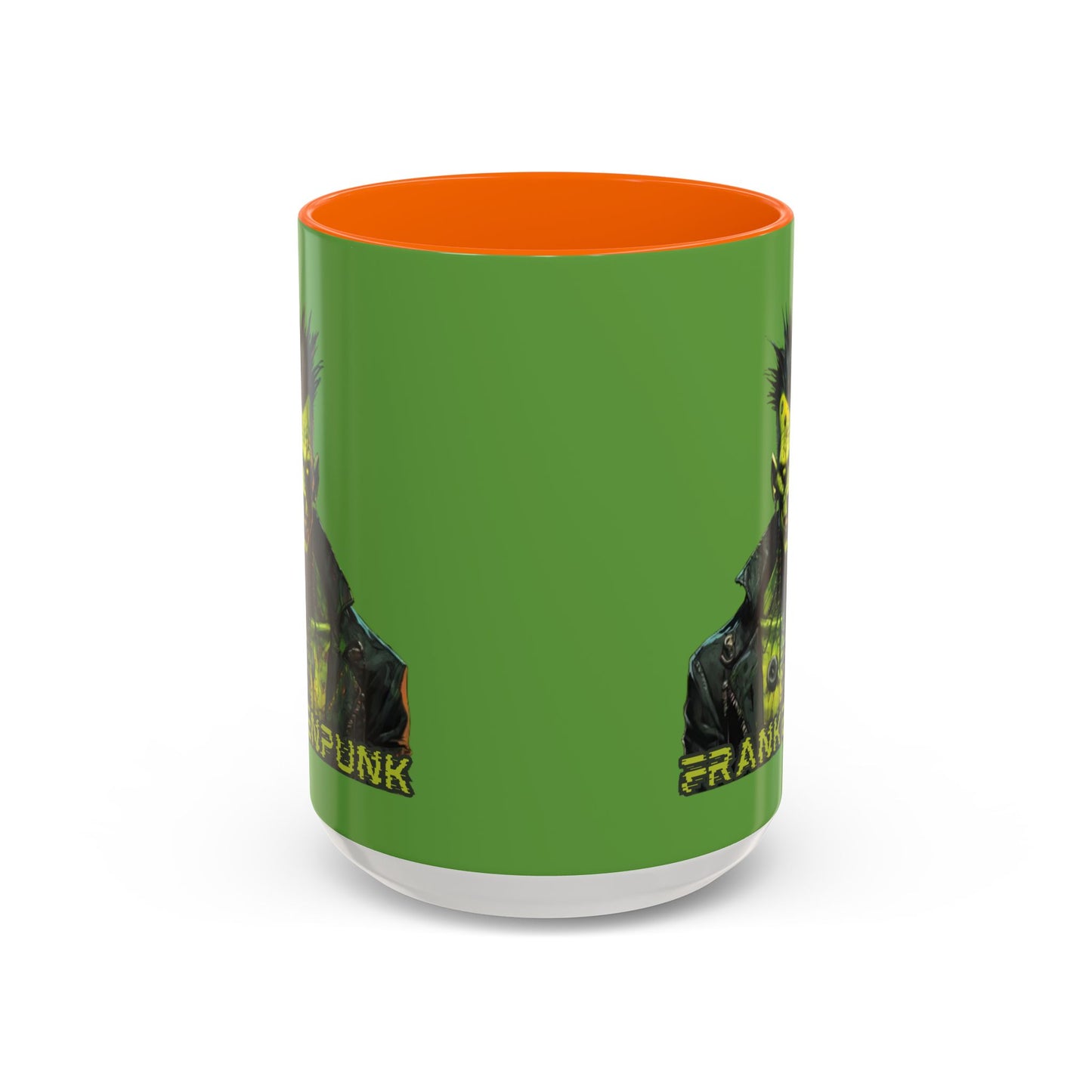 Frankenpunk Green Accent Mug by CreepyCrafts.boo