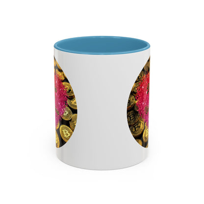 Bitcoin is My Valentine White Accent Mug by cypherpunkgear.com