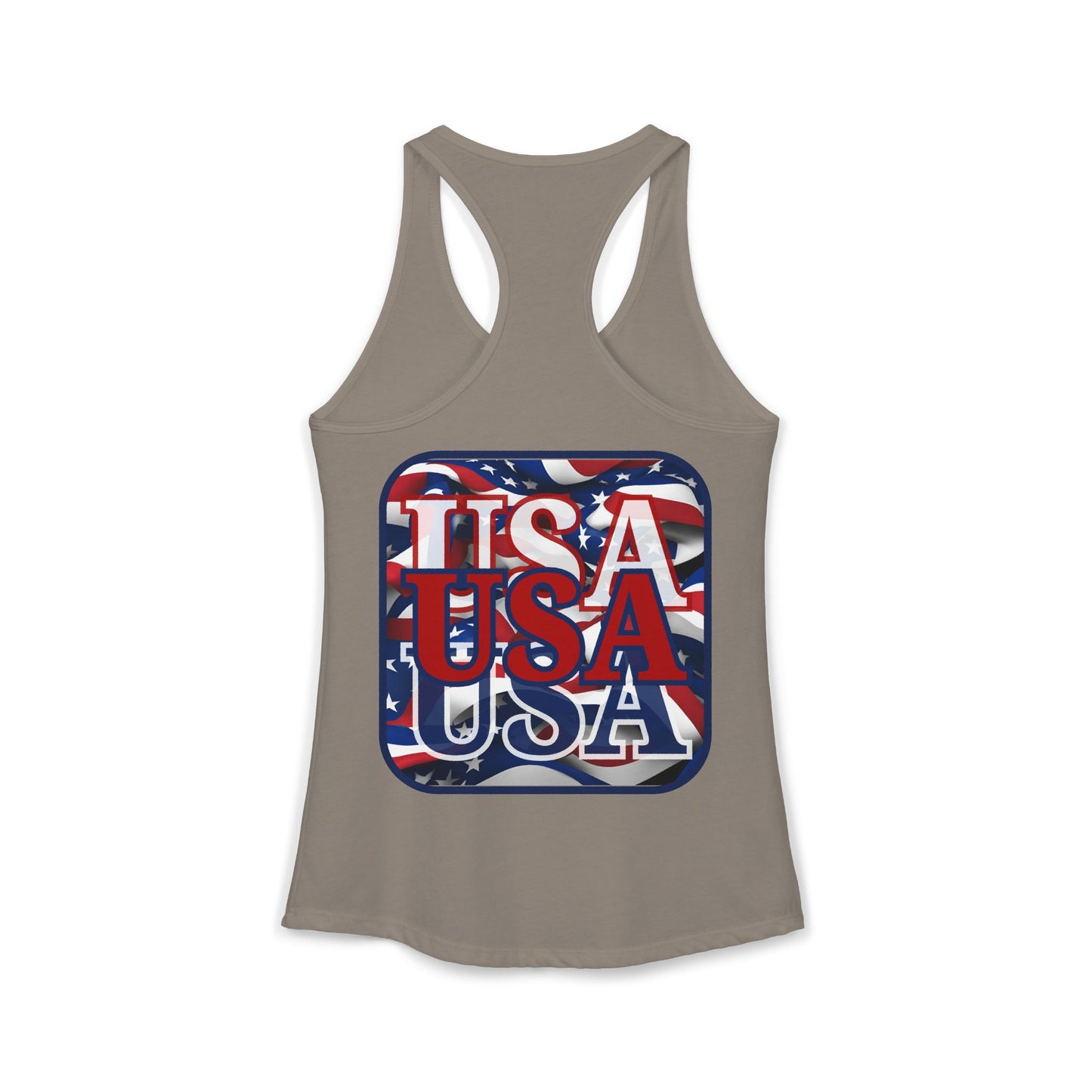2-sided RED White and Blue USA Patriot Women's Racerback Tank Top by cypherpunkgear.com