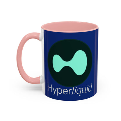 Hyperliquid White font Blue Accent Mug by cypherpunkgear.com