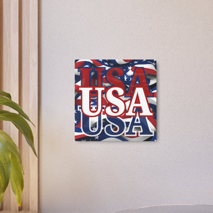 USA! USA! USA White Center Metal Art Sign by cypherpunkgear