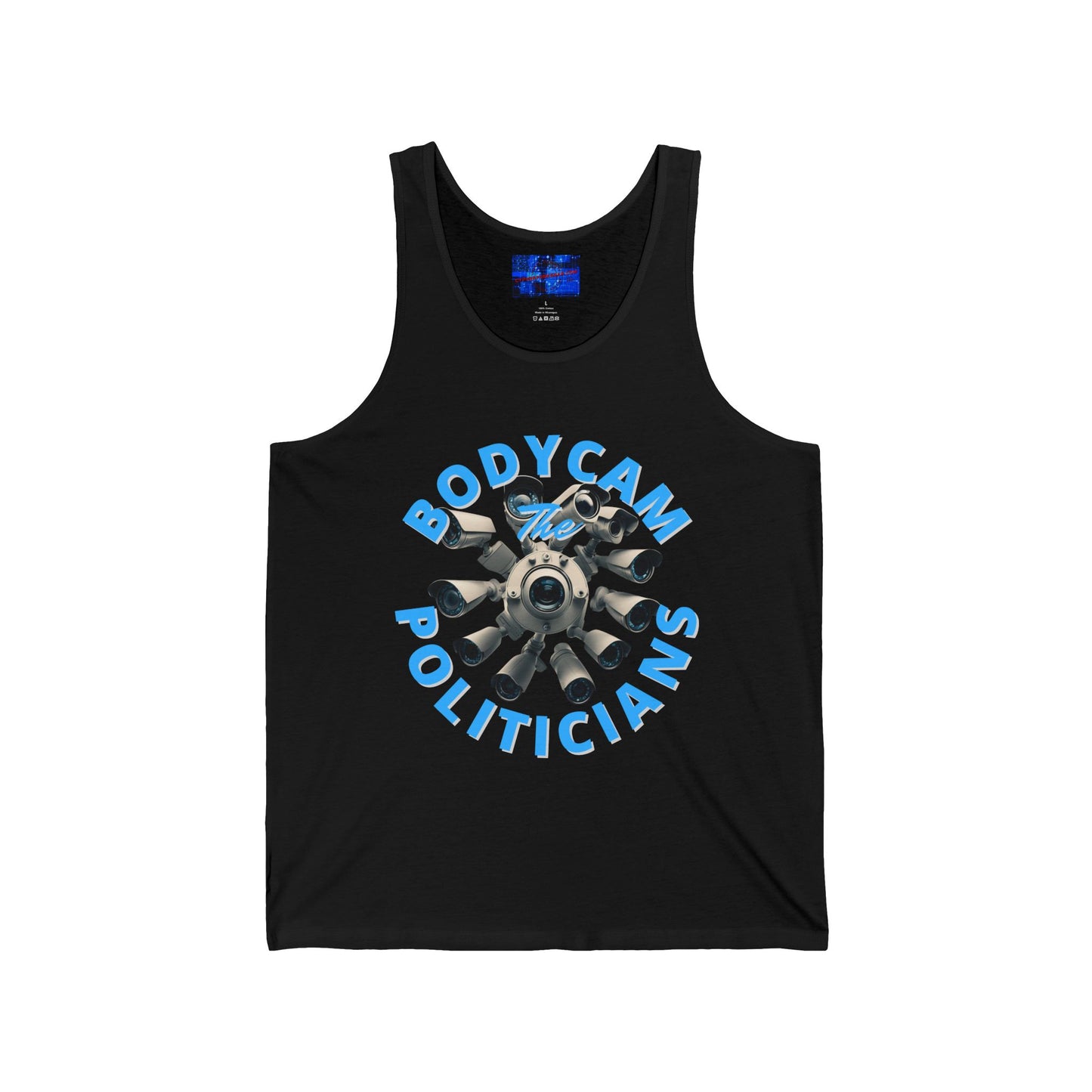 Bodycam the Politicians Cameras Unisex Jersey Tank Top by cypherpunkgear.com