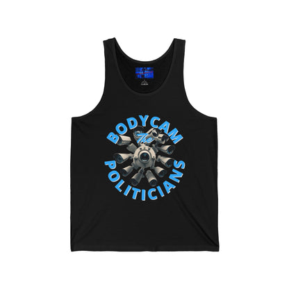 Bodycam the Politicians Cameras Unisex Jersey Tank Top by cypherpunkgear.com