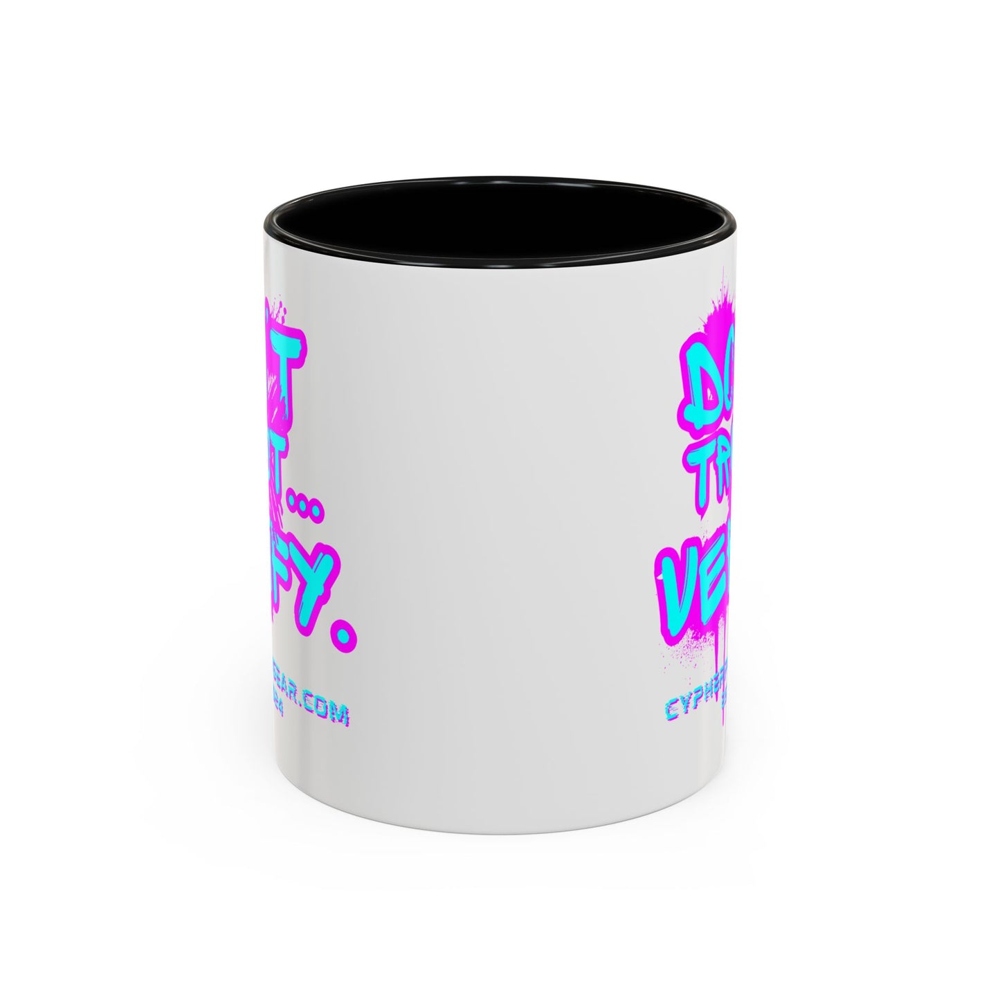 Don't Trust...Verify. White Accent Mug by cypherpunkgear.com