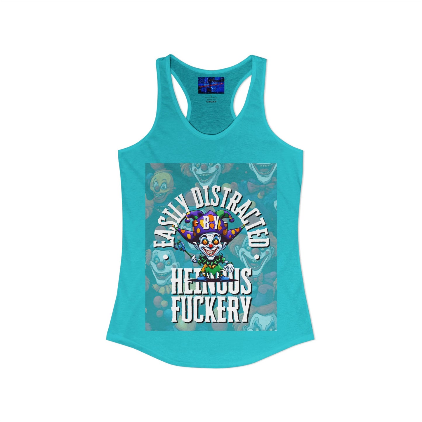 Easily Distracted by Heinous Fuckery Little Jinx Women's Racerback Tank Top by cypherpunkgear.com