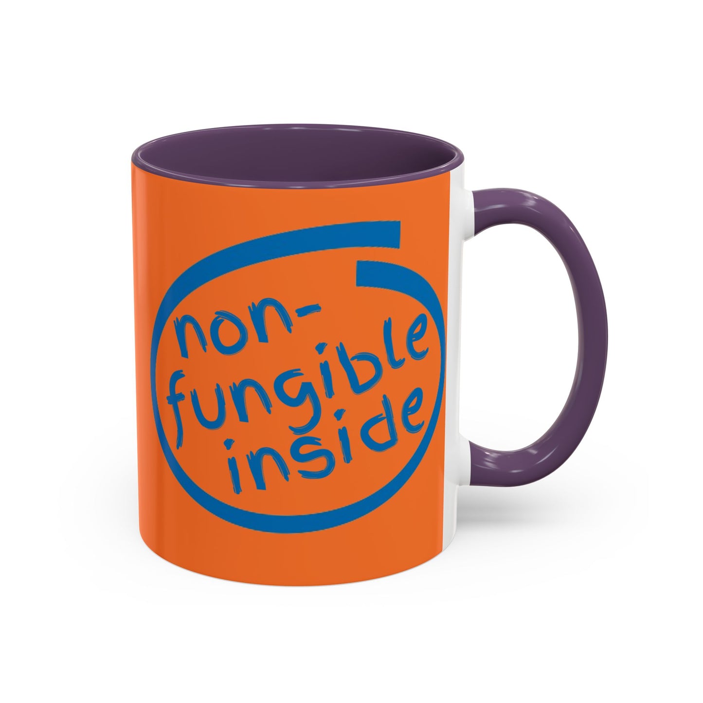 Non-Fungible Inside Orange Accent Mug by cypherpunkgear.com