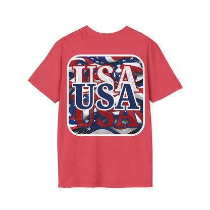 2-sided Red White and BLUE USA Patriot LTcolors Unisex T-Shirt by cypherpunkgear