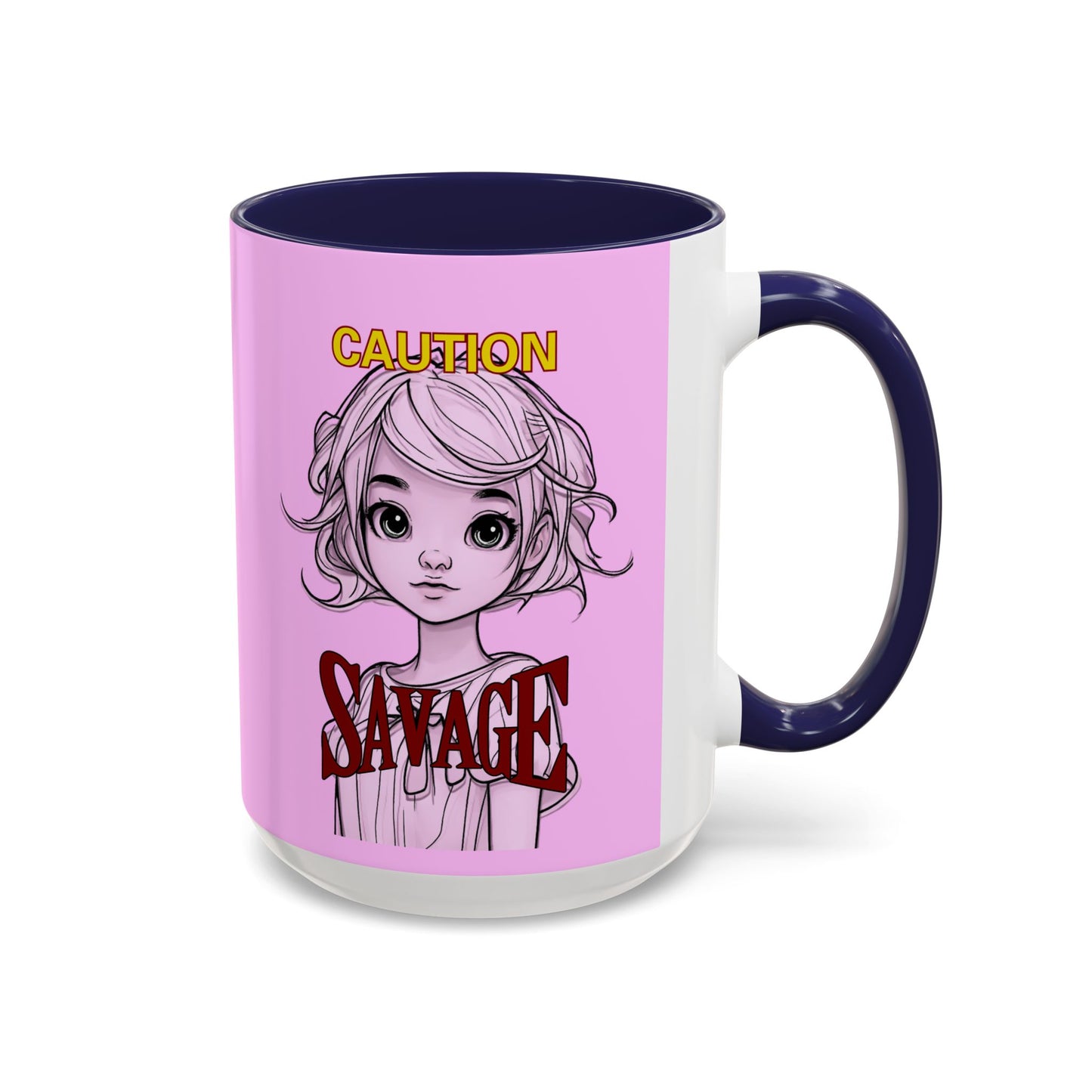 Caution, Savage Pink Accent Mug by cypherpunkgear.com