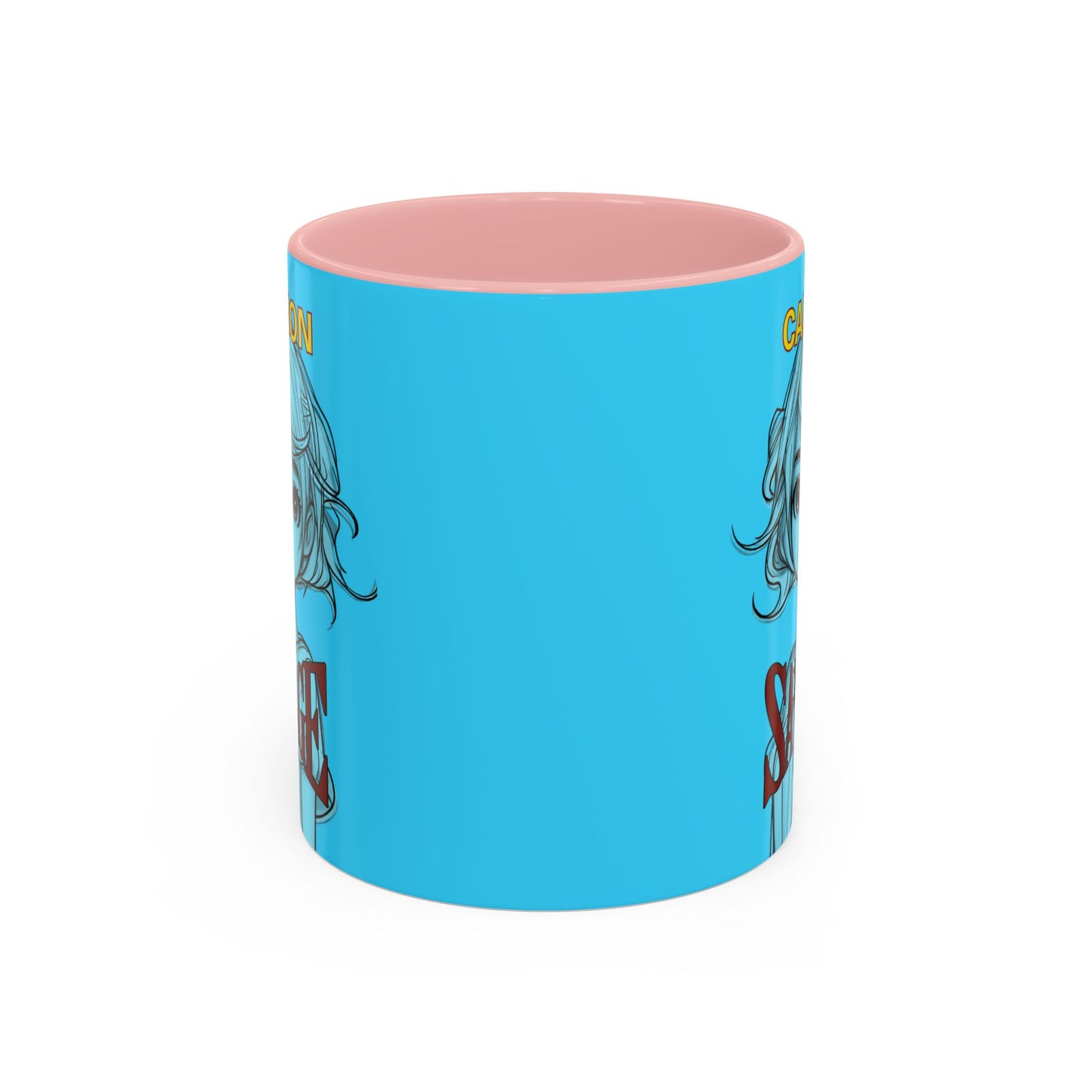 Caution, Savage Light Blue Accent Mug by cypherpunkgear.com