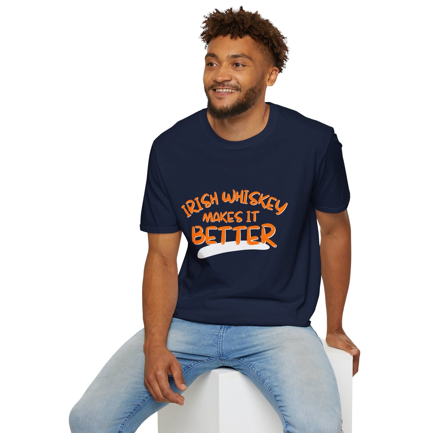 Irish Whiskey makes it better OGfont DKcolors Unisex T-Shirt by cypherpunkgear.com